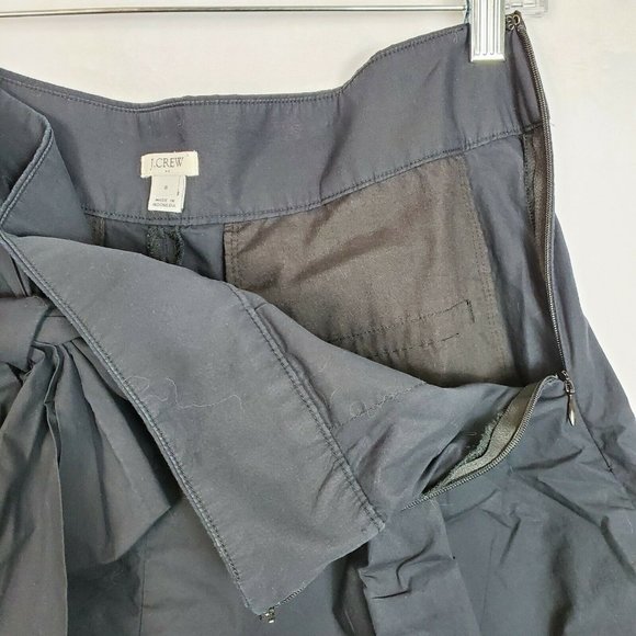 J. Crew Womens Dress Shorts Size 8 Black Zip Up with Tie Waist Flared Leg 3.5" - Picture 4 of 10